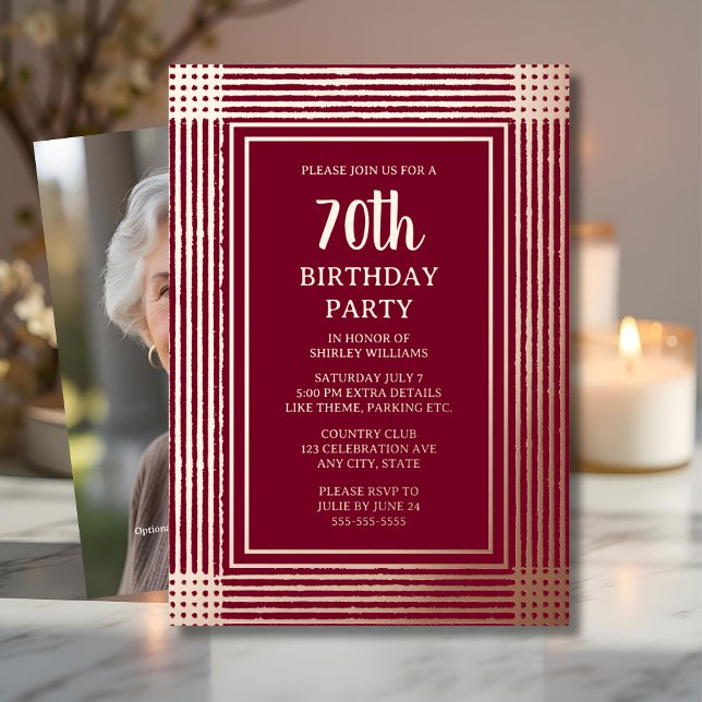 70th Custom Birthday Party Art Deco Textured (Creator Uploaded)