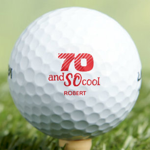 70th Custom Uncle Gift SO Cool Orange Red Golf Balls