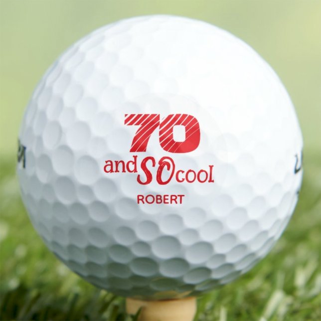 70th Custom Uncle Gift SO Cool Orange Red Golf Balls (Creator Uploaded)