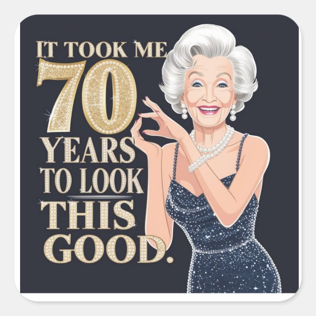 70th granny birthday  square sticker (Front)