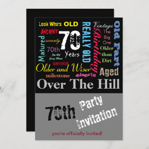 70th Happy Birthday in a Graffiti Style Invitation
