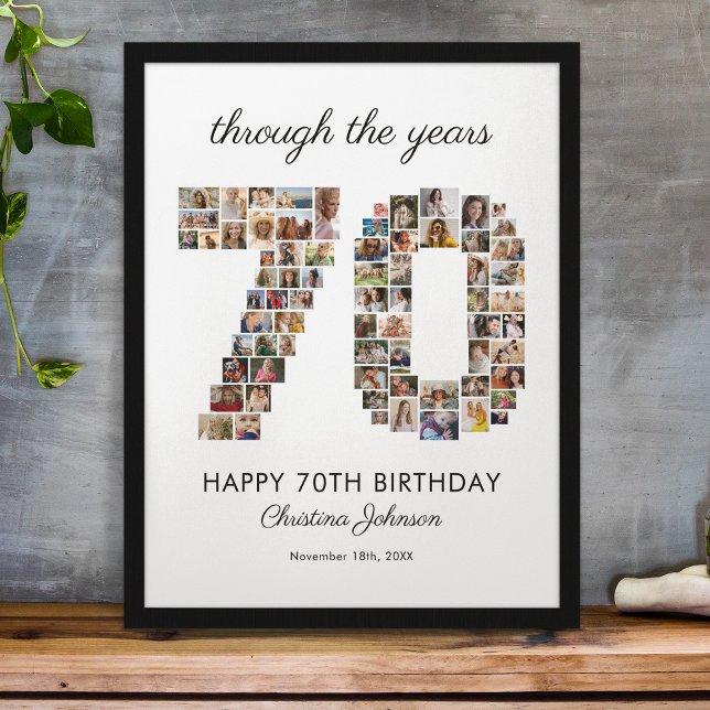 70th Happy Birthday Photo Collage Poster (Creator Uploaded)