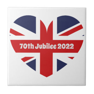 70th Jubilee 2022 British Flag Ceramic Tile