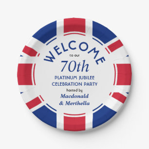 70th Platinum Celebration UNION JACK  Paper Plate