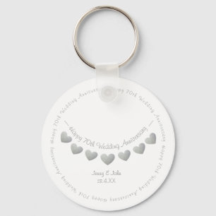 70th Platinum Wedding Anniversary gift Key Ring