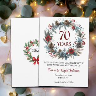 70th Platinum Wedding Anniversary Winter Save The Date