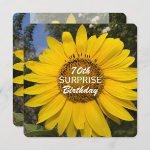 70th Surprise Birthday Party Sunflower Invitation
