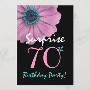 70th Surprise Birthday Pretty Pink Daisy Invitation