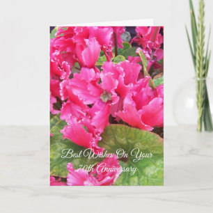70th Wedding Anniversary Card Pink Floral Design
