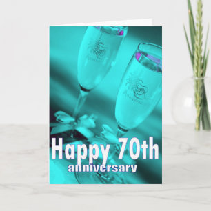 70th wedding anniversary champagne celebration card