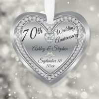 70th Wedding Anniversary Diamond Platinum Keepsake
