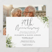 70th Wedding Anniversary Greenery Floral Photo