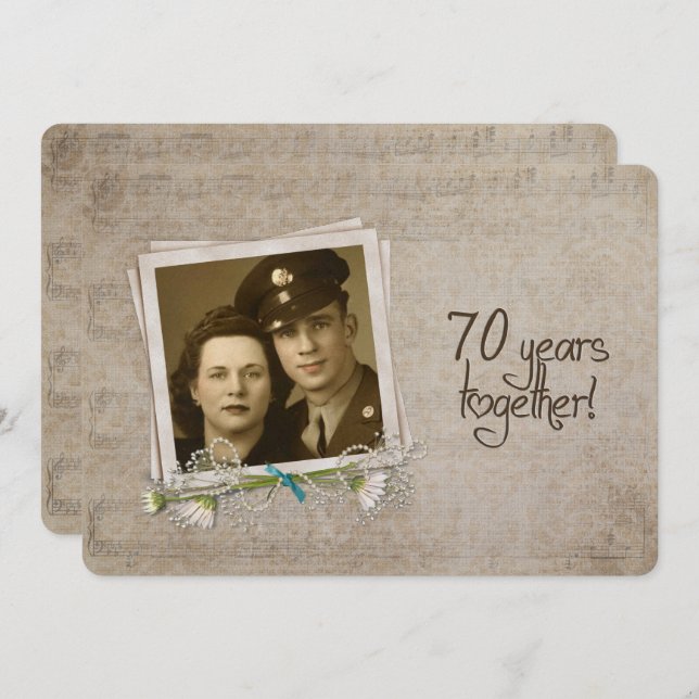 70th Wedding Anniversary Open House Invitation (Front/Back)