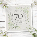 70th Wedding Anniversary Platinum Greenery Napkin<br><div class="desc">Featuring delicate soft watercolor country garden greenery,  this chic botanical 70th wedding anniversary napkin can be personalised with your special anniversary information in an elegant text. Designed by Thisisnotme©</div>