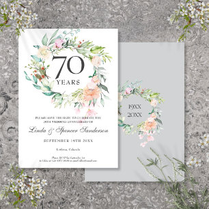 70th Wedding Anniversary Roses Floral Garland  Save The Date