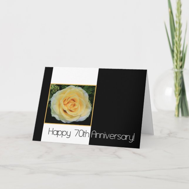 70th Wedding Anniversary - Yellow Rose Card (Front)