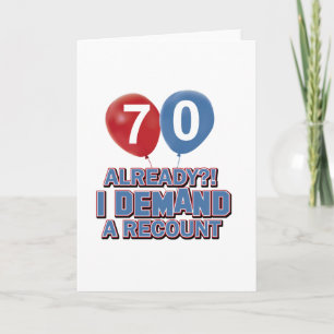 70th year old birthday designs card