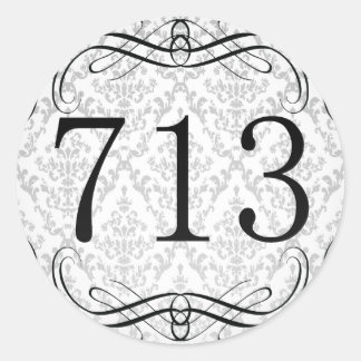 713 Area Code Classic Round Sticker