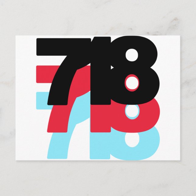 718 Area Code Postcard (Front)
