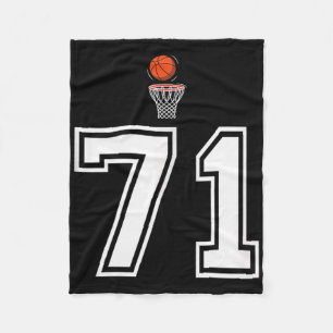71 Number Basketball Style Vintage White Tank Top Fleece Blanket
