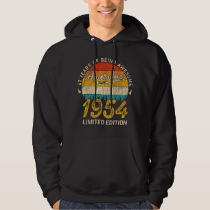 71 Year Old 1954 Retro Awesome 71st Birthday Gift Hoodie