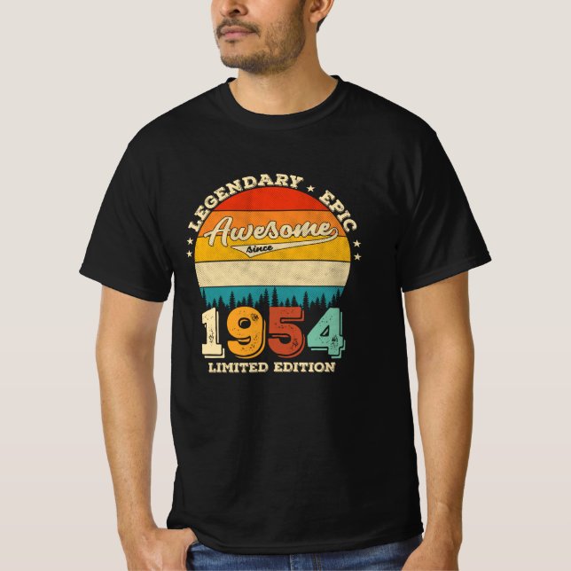 71 Year Old Bday 1954 Awesome 71st Birthday Gift T-Shirt (Front)