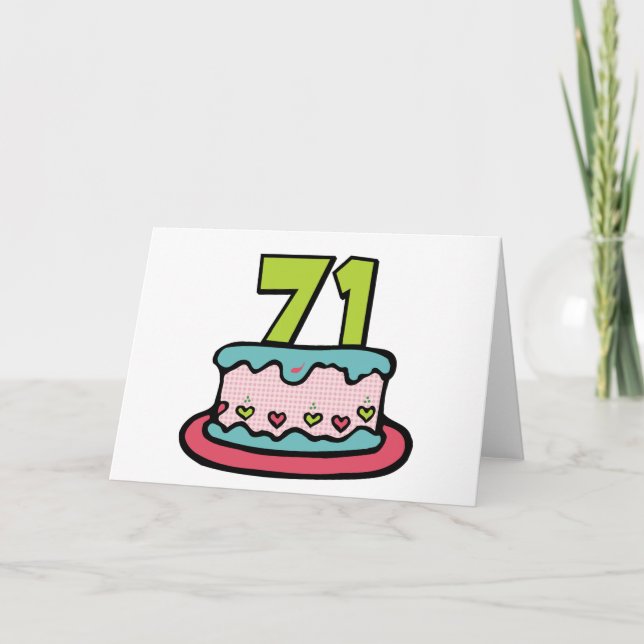 71 Year Old Birthday Cake Card (Front)