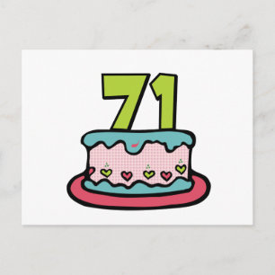 71 Year Old Birthday Cake Postcard