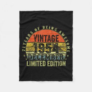 71 Year Old Birthday Gifts For Men December 1954 7 Fleece Blanket