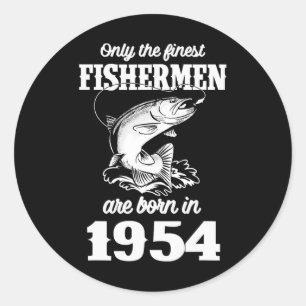71 Year Old Fish Fisher Fisherman 1954 71st Fishin Classic Round Sticker