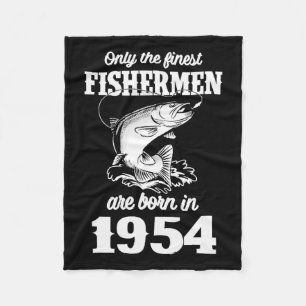 71 Year Old Fish Fisher Fisherman 1954 71st Fishin Fleece Blanket
