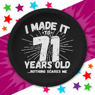 71 Year Old Sarcastic Meme Funny 71st Birthday Paper Plate