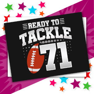 71 Year Old Tackle Football Party 71st Birthday Postcard