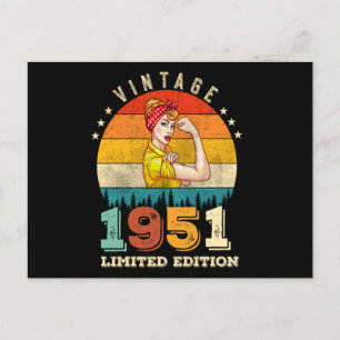 71 Year Old Women Bday 1951 Vintage 71st Birthday Postcard