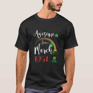 71 Years Old Awesome Since March 1951 71th Birthda T-Shirt