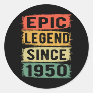 71 Years Old Bday 1950 Epic Legend 72nd Birthday Classic Round Sticker