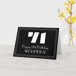 71st Birthday: Art Deco Inspired Look "71" & Name Card