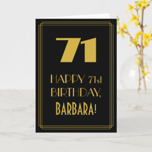 71st Birthday ~ Art Deco Inspired Look "71" & Name Card