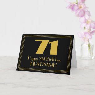 71st Birthday: Art Deco Inspired Look "71" & Name Card