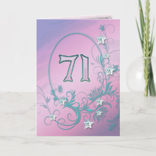 71st Birthday card with diamond stars