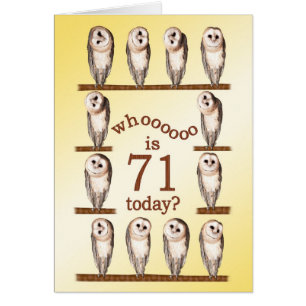 71st birthday, Curious owls card.