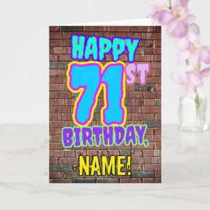 71st Birthday - Fun, Urban Graffiti Inspired Look Card