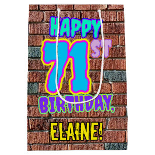 71st Birthday: Fun, Urban Graffiti Inspired Look Medium Gift Bag