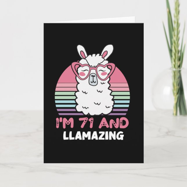 71st Birthday Llamazing Llama 71 Year Old Birthday Card (Front)