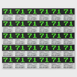 71st Birthday - Nerdy / Geeky Style "71" and Name Wrapping Paper