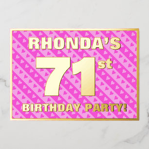 71st Birthday Party — Fun Pink Hearts and Stripes