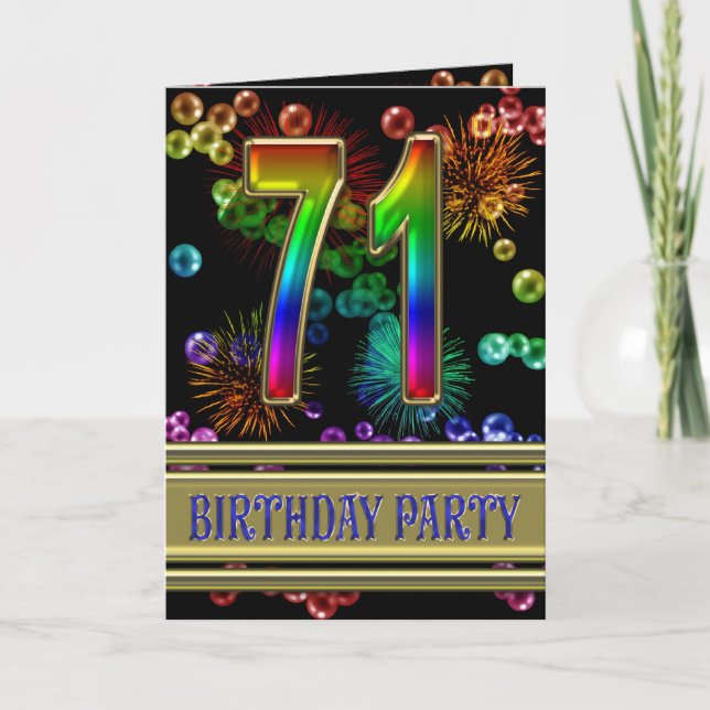 71st Birthday party Invitation (Front)