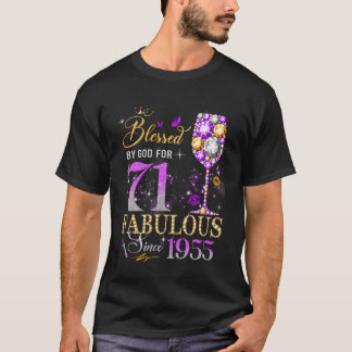71st Birthday Queen Blessed by God 71 Fabulous Sin T-Shirt