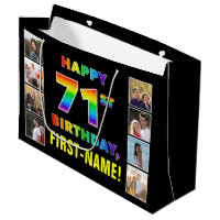 71st Birthday: Rainbow Text, Custom Photos & Name