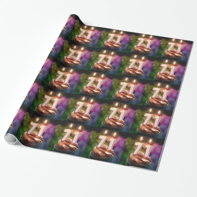 71st birthday with candles wrapping paper (Unrolled)